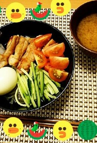 ﾄﾛﾄﾛ卵と塩鶏の冷麺✨