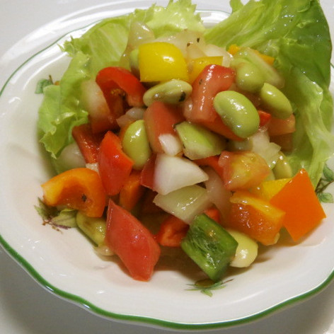 夏野菜の簡単彩りサラダ