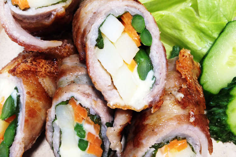 豚バラ肉の大葉チーズ野菜巻き レシピ 作り方 By Takupaku クックパッド 簡単おいしいみんなのレシピが360万品