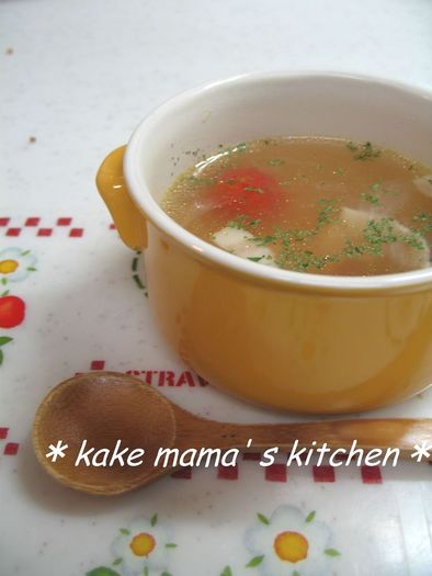 ベーコン♥♡ミニトマトのコンソメスープの写真