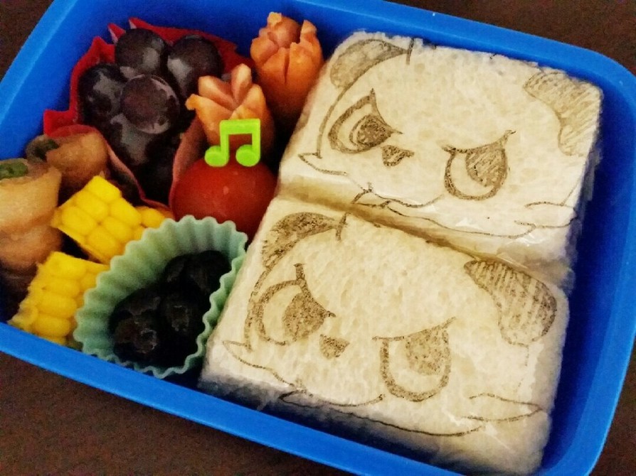 ポケモン☆簡単ヤンチャムのサンドイッチ！の画像