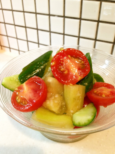 火不使用☆なすトマトきゅうり簡単サラダの写真