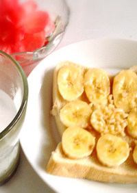 バナナアーモンドハニートースト簡単朝食