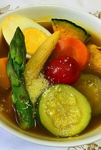 食べる夏野菜のカレースープ！
