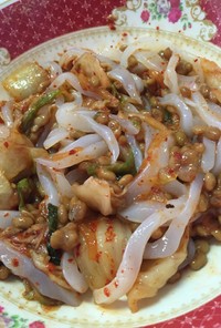 混ぜるだけ♬いか納豆キムチ