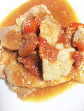 簡単さっぱりトマトと豚の生姜焼き