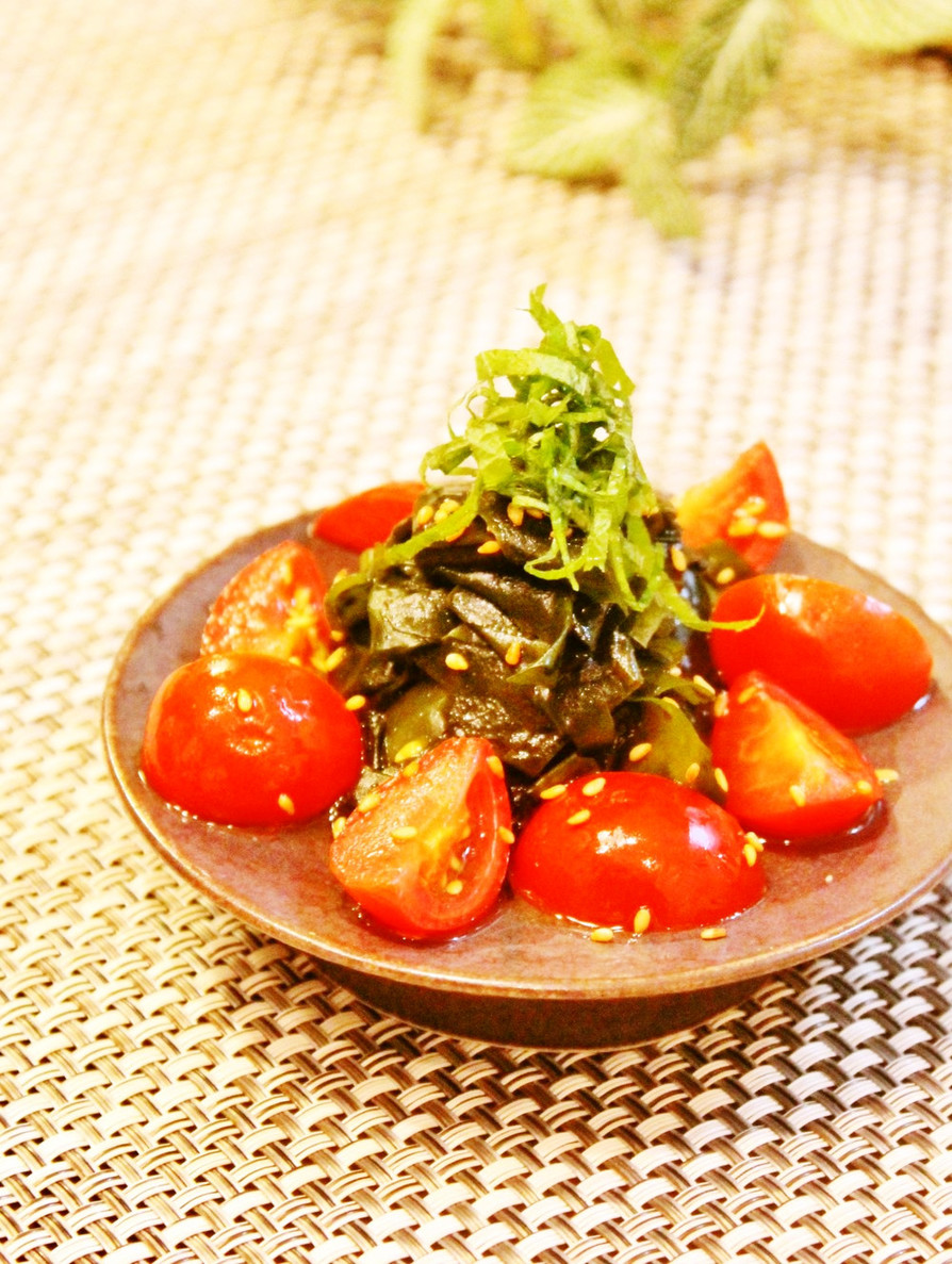 ☆わかめとプチトマトの中華風簡単酢の物☆の画像