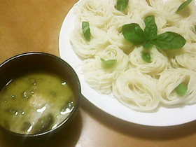 グリーンカレーで❀つけ麺そうめん
