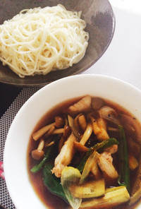 ナスが美味しい♡夏野菜つけ麺