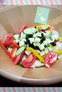 簡単水ナスと夏野菜のサラダ
