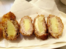 豚 こま肉 と チーズ カツレツ