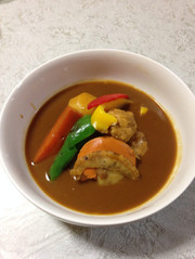 ルーも野菜も足りない!スープカレー(笑)の写真