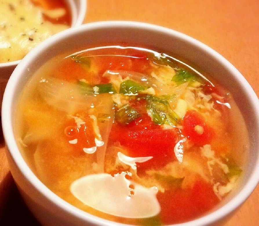 トマトの入った具だくさんスープ( ^^)の画像