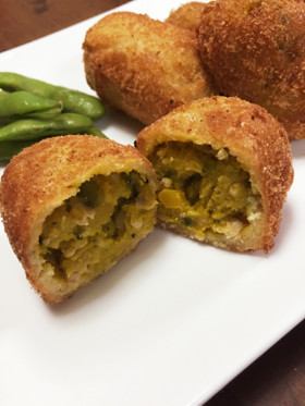 南瓜の煮物リメイク〜かぼちゃのコロッケ〜