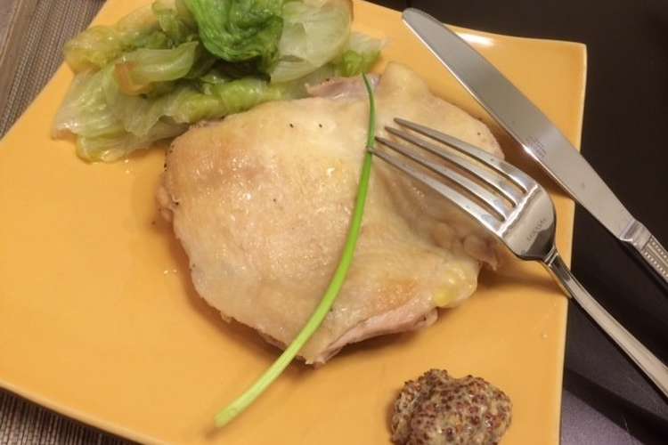 簡単 鶏もも肉のレタス蒸し レシピ 作り方 By Choko0629 クックパッド 簡単おいしいみんなのレシピが355万品