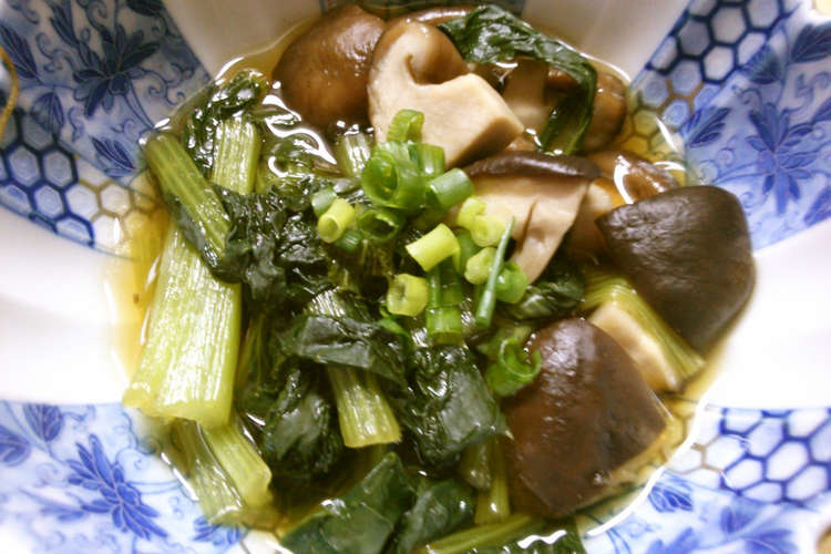 簡単 和食 小松菜と椎茸の あっさり煮 レシピ 作り方 By 331ミミイ クックパッド 簡単おいしいみんなのレシピが352万品