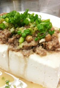 台湾風蒸し豆腐(甘樹子絞肉蒸豆腐)