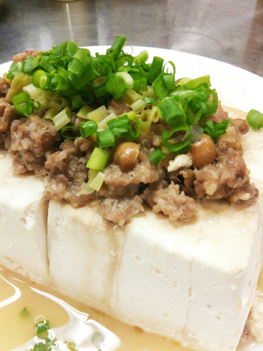 台湾風蒸し豆腐(甘樹子絞肉蒸豆腐)の画像
