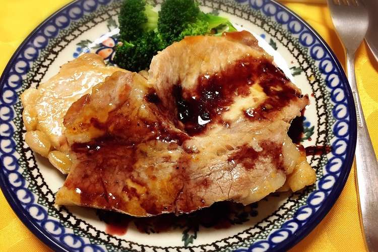 豚ロースステーキのブルーベリーソースがけ レシピ 作り方 By 大塚犬 クックパッド