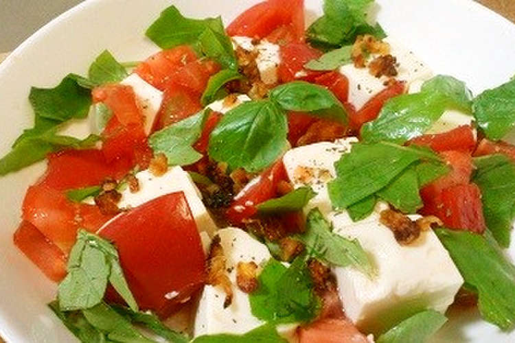 ５分でお洒落 トマトとバジルの豆腐サラダ レシピ 作り方 By Daiだい クックパッド 簡単おいしいみんなのレシピが357万品