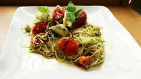 そうめんパスタ~美白?!ジェノベーゼ