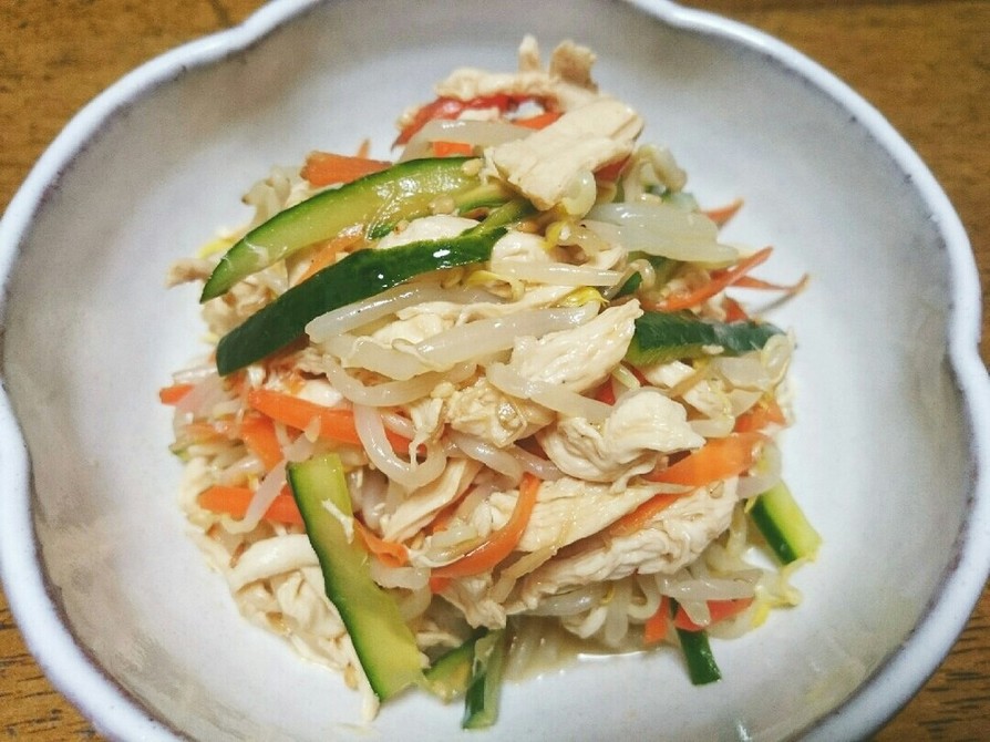 鶏ささみ＆もやしの中華サラダの画像
