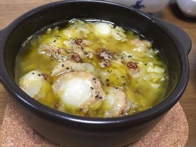 ベビーホタテでアヒージョ♪
