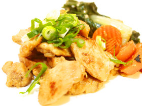 鶏肉のワサビ醤油炒め〜レモン風味