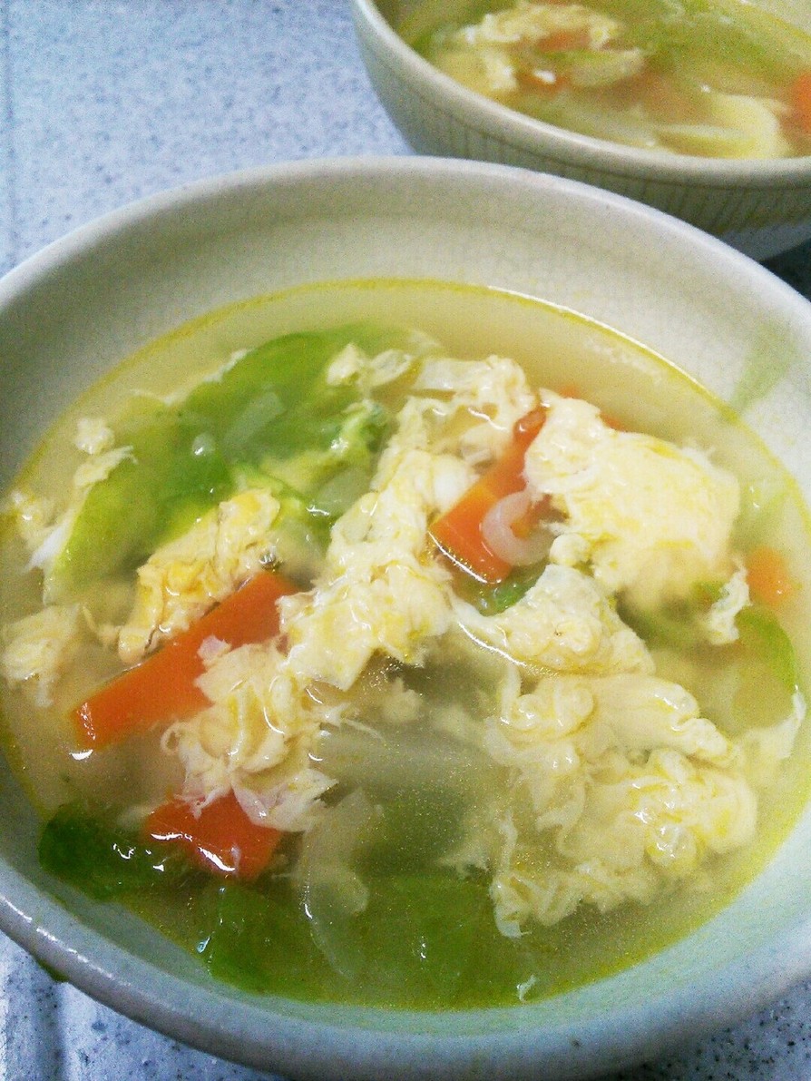 ごま油でふわふわ玉子の野菜スープ☆の画像