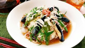 薬味たっぷり!夏野菜そうめん