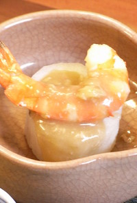蒸し長芋の海老味噌