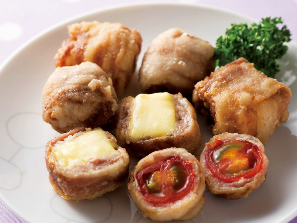 豚肉のミニトマト&チーズ巻き揚げ