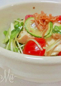 豆腐 と 野菜 の 夏サラダ