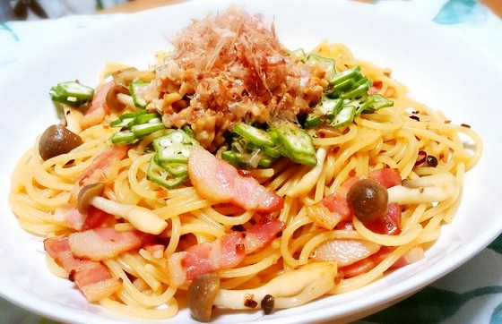 ◆栄養たっぷり！オクラと納豆のスパゲティの画像