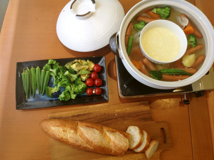土鍋でチーズフォンデュの画像