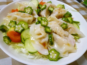 冷やし水餃子のサラダ☆