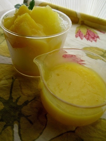 マンゴー缶かき氷の画像