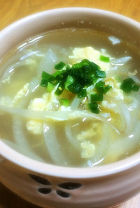 簡単♫ヘルシー♬もやしと玉葱の中華スープ