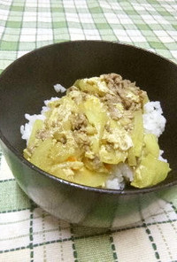 カレー風味の他人丼(牛肉&卵)