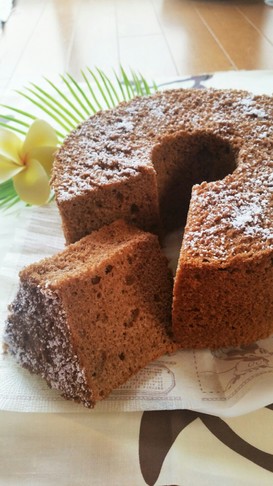ホケミで簡単❗ココアチョコシフォンケーキ