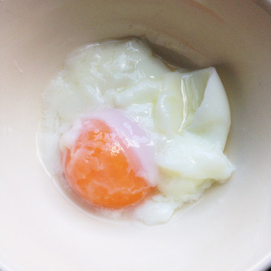 冷凍卵で温泉卵の写真
