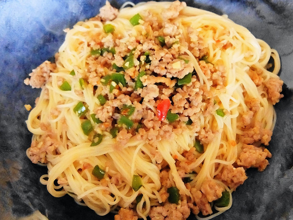 豚とピーマンのジャージャー素麺