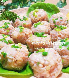 レンチンで簡単☆ヘルシー笠増し皮なし焼売
