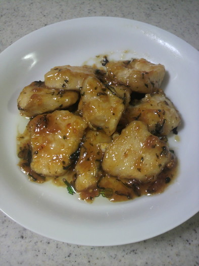 鶏胸肉の梅肉ソースの写真