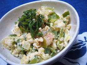 炒り豆腐?豆腐と卵のぐしゃぐしゃ♪