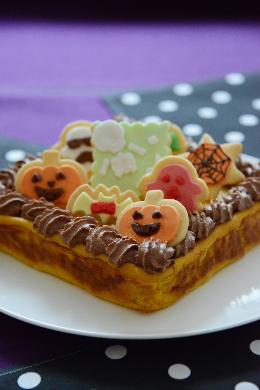 ハロウィン♪マシュマロクッキーケーキの画像