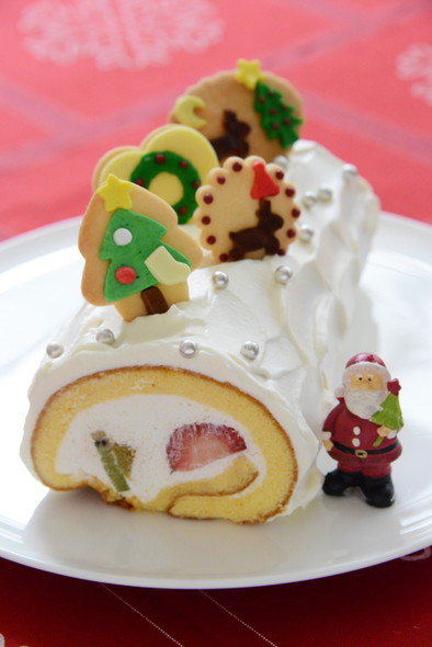 クリスマス♪マシュマロクッキーデコケーキの写真
