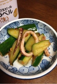 簡単♪きゅうりとイカの食べるラー油炒め