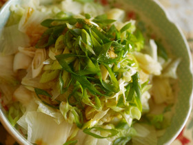 超簡単!白菜と長葱のあつあつごま油サラダ