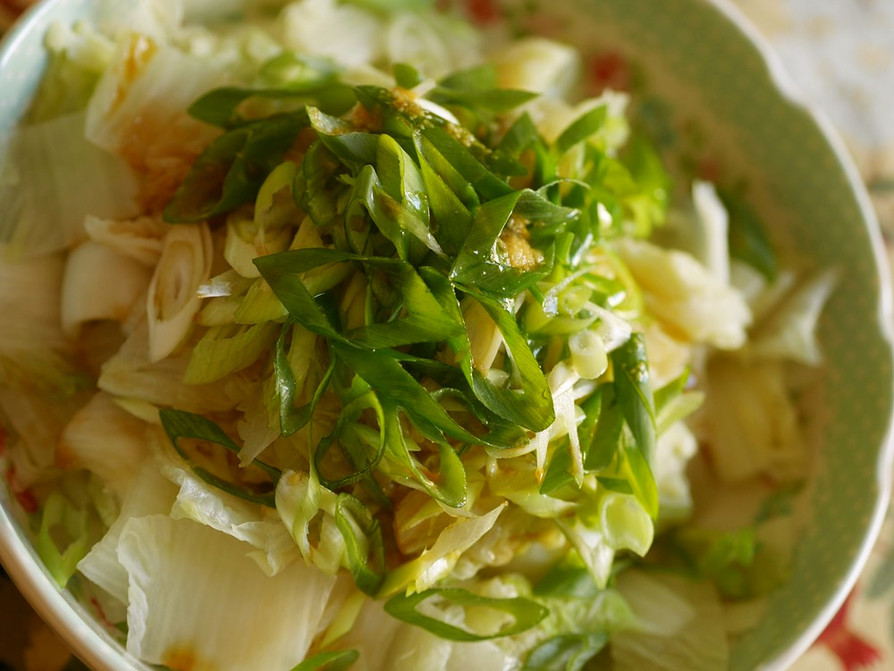 超簡単！白菜と長葱のあつあつごま油サラダの画像